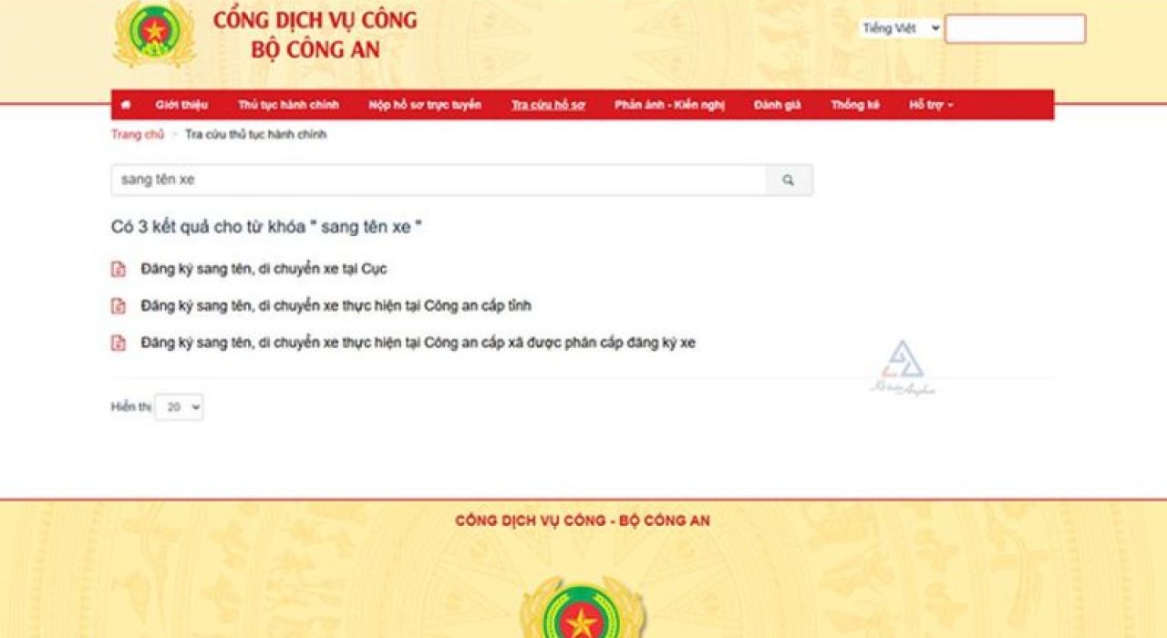 Sang tên xe máy cũ thông qua cổng dịch vụ công Bộ Công an bằng tài khoản VNeID mức độ 2 (Nguồn: internet)